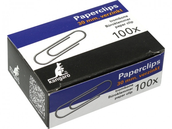 Kangaro 30mm round paperclips (100-pack) K-10030 206718 - 1