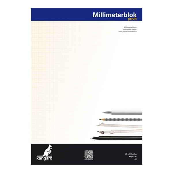 Kangaro A3 graph paper, 80g (25 sheets) K-5595 205496 - 1