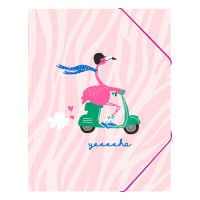A4 Elastomer folder | cardboard | Kangaro Blah Blah pink flamingo 206911