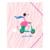 A4 Elastomer folder | cardboard | Kangaro Blah Blah pink flamingo