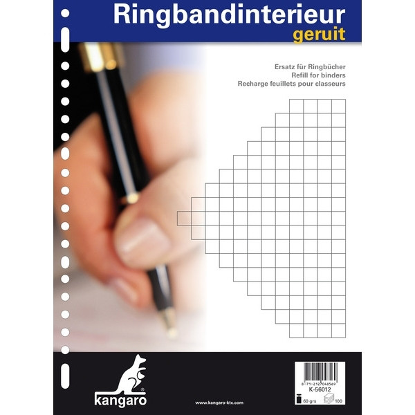 Kangaro A4 ring binder paper with 10mm diamond, 60g 100 sheets (23-ring) K-56012 205330 - 1