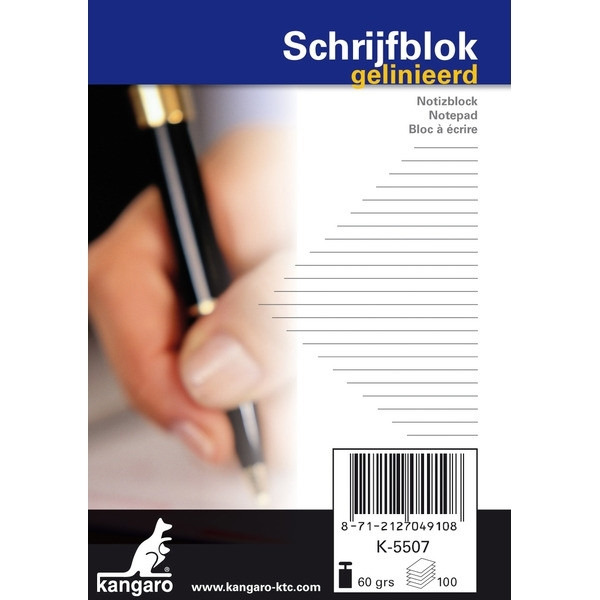 Kangaro A7 lined writing pad, (10 x 100-pack) 056758 - 1
