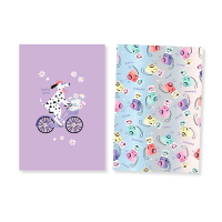Kangaro Bonjour Babe dalmatian/polaroid cameras A4 lined notebook assorted (2-pack) K-PM910009 056703