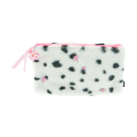 Kangaro Bonjour Babe white fur with hearts pencil case K-PM920034 056712