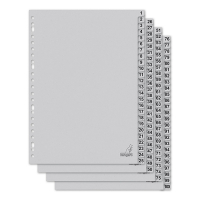 Cardboard tabs 1-100 (100 grey tabs) | A4, 23-hole | Kangaro ECO 056791