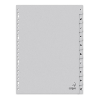 Cardboard tabs 1-10 (10 grey tabs) | A4, 23-hole | Kangaro ECO 056785
