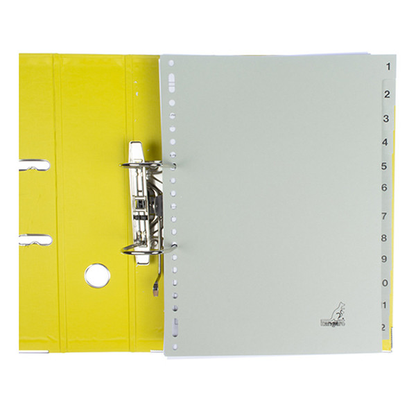 Cardboard tabs 1-12 (12 grey tabs) | A4, 23-hole | Kangaro ECO 056784 - 3