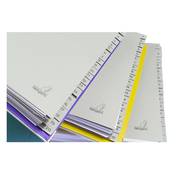Cardboard tabs 1-15 (15 tabs) | A4, 23-hole | Kangaro ECO grey 056790 - 5