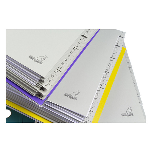 Cardboard tabs 1-52 (52 grey tabs) | A4, 23-hole | Kangaro ECO 056789 - 5
