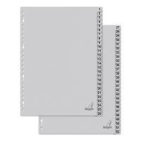 Cardboard tabs 1-52 (52 tabs) | A4, 23-hole | Kangaro ECO grey 056789