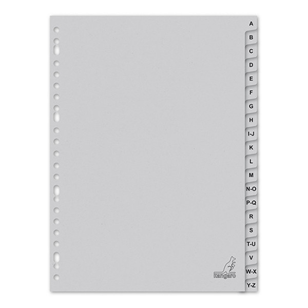 Cardboard tabs A-Z (20 tabs) | A4, 23-hole | Kangaro ECO grey 056783 - 1
