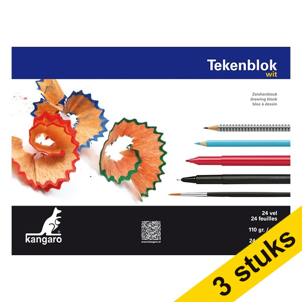 Drawing pad 24 x 32cm | Kangaro | 24 sheets x3 056691 - 1
