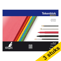 Drawing pad 24 x 34.5cm | 20 sheets, coloured | Kangaro 3-pack