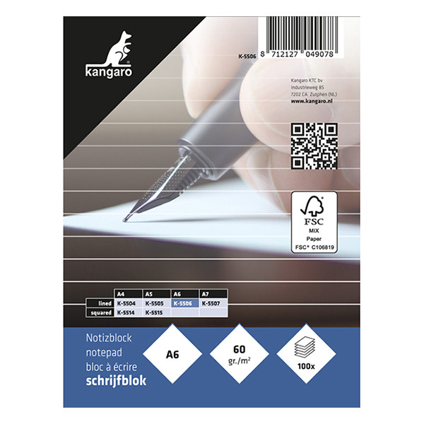 Notepad A6 | Kangaro | 100 sheets 205320 - 1