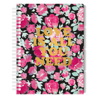 Notepad spiral A5 | floral | Kangaro Pink Mint Retro | 200 sheets 206886