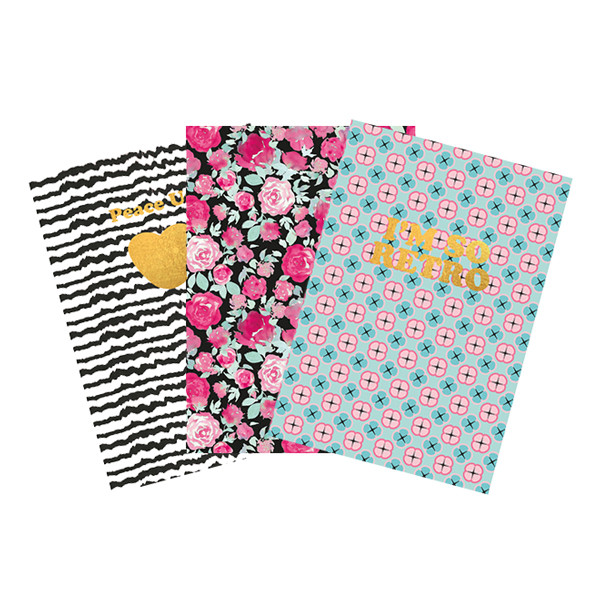 Kangaro Pink Mint Retro assorted A4 ruled notebook (3-pack) K-21208 206877 - 1
