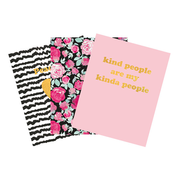Kangaro Pink Mint Retro assorted A5 ruled notebook (3-pack) K-21210 206879 - 1