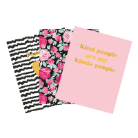 Kangaro Pink Mint Retro assorted A5 ruled notebook (3-pack) K-21210 206879