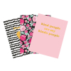 Kangaro Pink Mint Retro assorted A5 ruled notebook (3-pack)