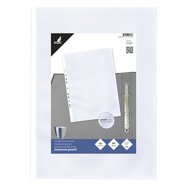 Plastic punched pocket A3, 11-hole | 80 micron | Kangaro | 10-pack 205318 - 2