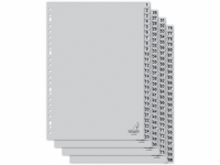 Plastic tabs 1-100 (100 grey tabs) | A4, 23-hole | Kangaro 205474