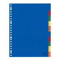 Plastic tabs (10 coloured tabs) | A4, 23-hole | Kangaro 206760