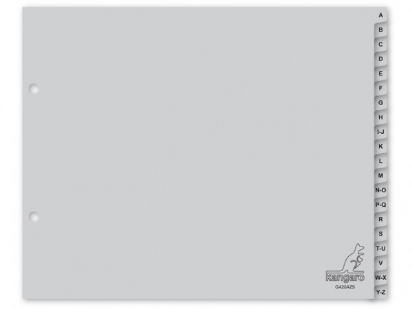 Plastic tabs A-Z (20 grey landscape tabs) | A5, 2-hole | Kangaro 206775 - 1