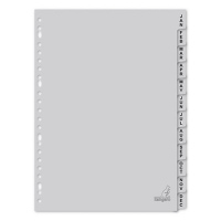 Plastic tabs Jan-Dec (12 grey tabs) | A4, 23-hole | Kangaro 206792