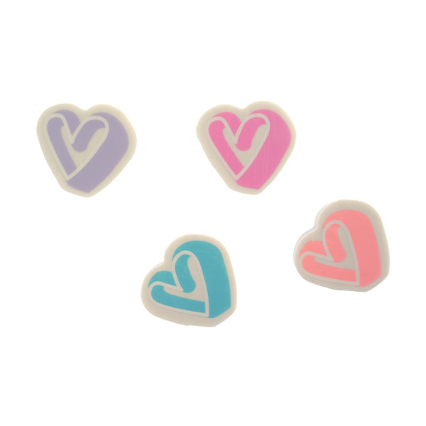 Kangaro Purple Passion assorted heart eraser (4-pack) K-PM040081 056742 - 1