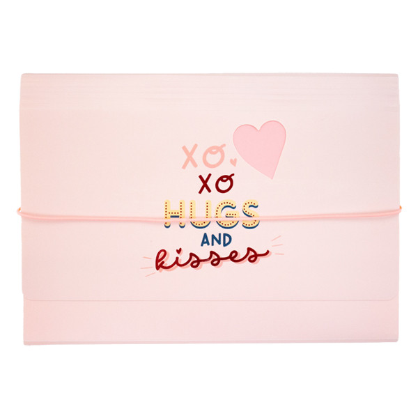 Kangaro Sushi Sunday pink xoxo project folder with 6 compartments K-PM630052 206937 - 1
