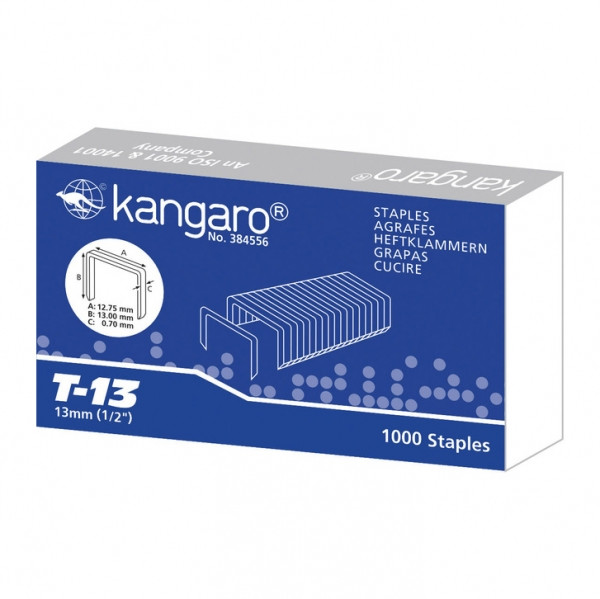 Kangaro T-13 tacker staples (1,000-pack) K-7500128 204916 - 1