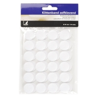 Kangaro Velcro white tape self-adhesive, Ø 20mm (24-pack) K-5062 204906
