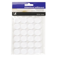 Kangaro Velcro white tape self-adhesive, Ø 20mm (24-pack) K-5062 204906