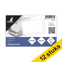 Kangaro blank white system card, 130mm x 80mm (12 x 100-pack)