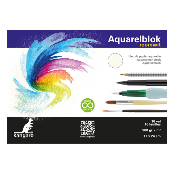 Kangaro cream white watercolour paper, 300g (16 sheets) K-5301 206996 - 1