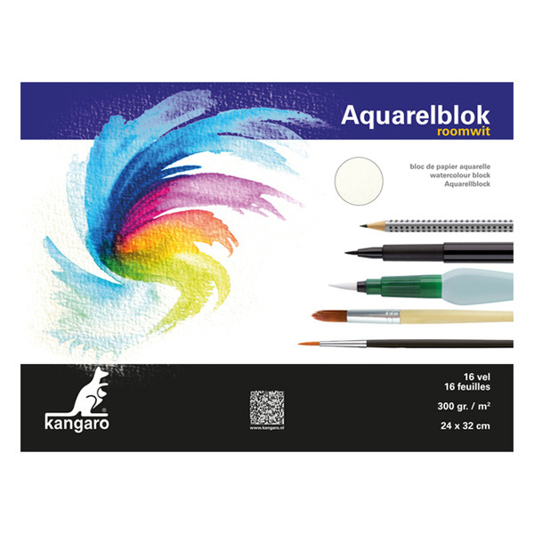 Kangaro cream white watercolour paper, 300g (16 sheets) K-5302 206997 - 1