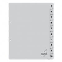 Kangaro grey A5 plastic tabs with 10 tabs (2 holes) G510C 206758