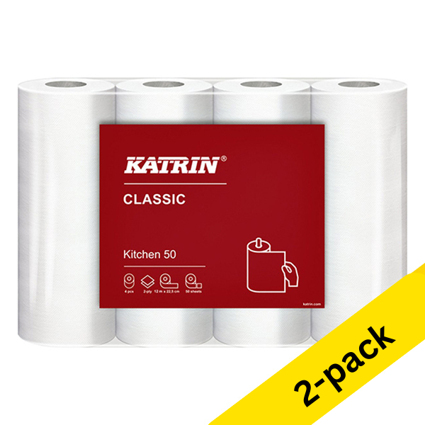 Katrin Basic 2-ply kitchen roll (4 x 50 sheets) (2-pack)  SKA06104 - 1