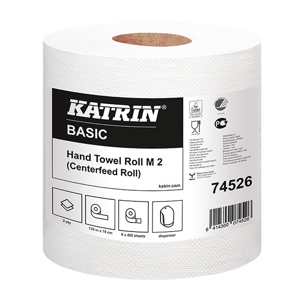 Katrin Centerfeed Basic Medium 2-ply cleaning roll (6-pack) 74526 SKA06012 - 1