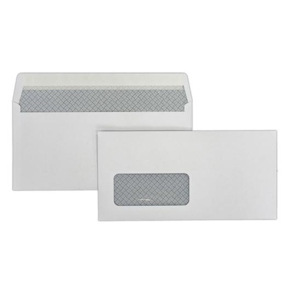 Kestrel DL white peel and seal envelope with window on left, 110mm x 220mm (500-pack) 520090 - 1
