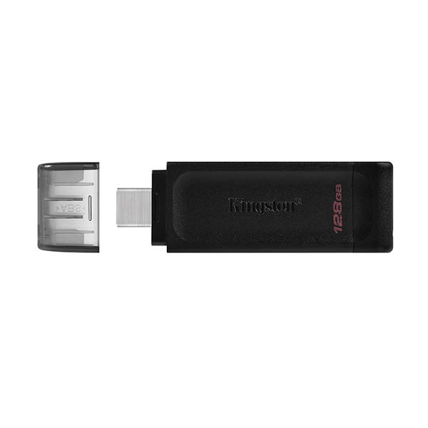 USB stick (128GB, USB 3.2) with USB-C connection | Kingston DataTraveler 70 255020 - 1