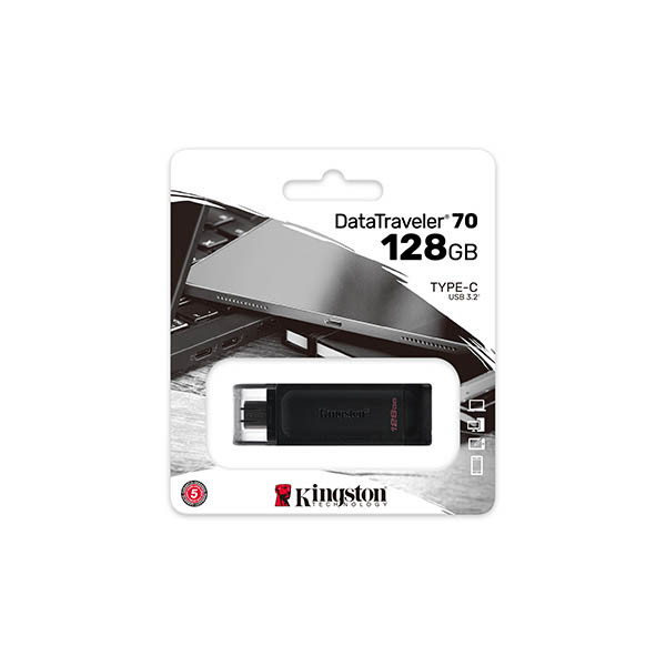 USB stick (128GB, USB 3.2) with USB-C connection | Kingston DataTraveler 70 255020 - 2