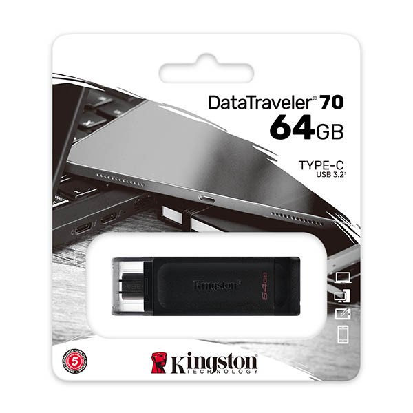 USB stick (64GB, USB 3.2) with USB-C connection | Kingston DataTraveler 70 255019 - 2