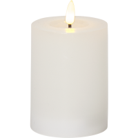 LED Flame Flow white pillar candle, 12.5cm 061-40 423136