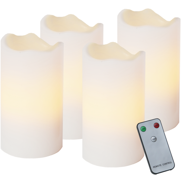 LED white advent pillar candles (4-pack) 067-11 423134 - 1
