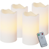 LED white advent pillar candles (4-pack)