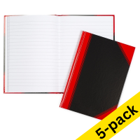Landré red/black A5 lined notebook, 96 sheets (5-pack)