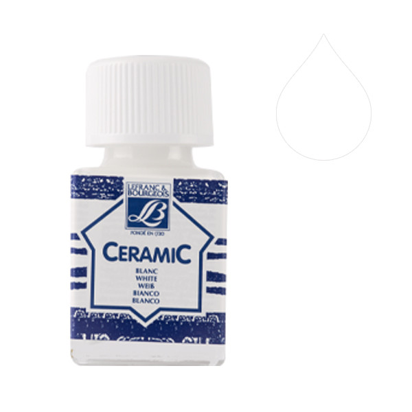 Lefranc Bourgeois Ceramic 001 white glass & porcelain paint (50ml) 405118 - 1