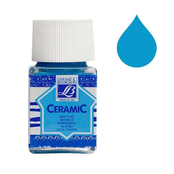 Lefranc Bourgeois Ceramic 028 sky blue glass & porcelain paint (50ml) 210313 405119 - 1