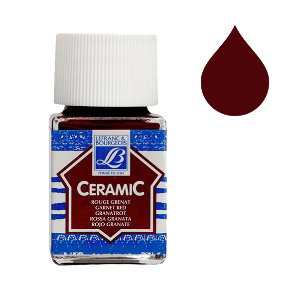 Lefranc Bourgeois Ceramic 377 garnet red glass & porcelain paint (50ml) 405125 - 1
